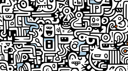 Abstract seamless doodle background, artistic background