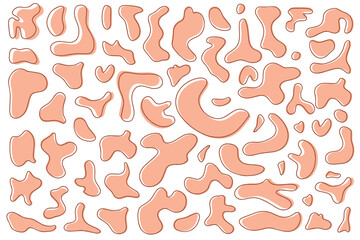 Colored spots of organic liquid. Abstract spots. Flat design, vector. Vector illustration