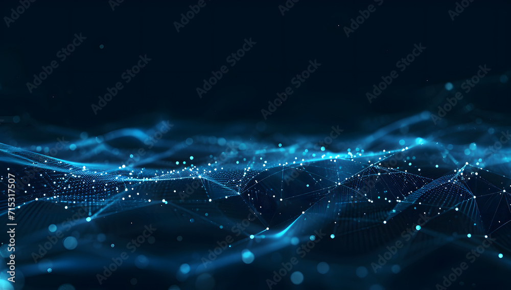Wall mural technology network background_generative ai