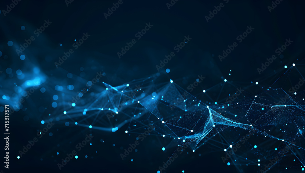 Wall mural technology network background_generative ai