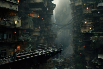 Obraz premium futuristic city skyline. Generative Ai