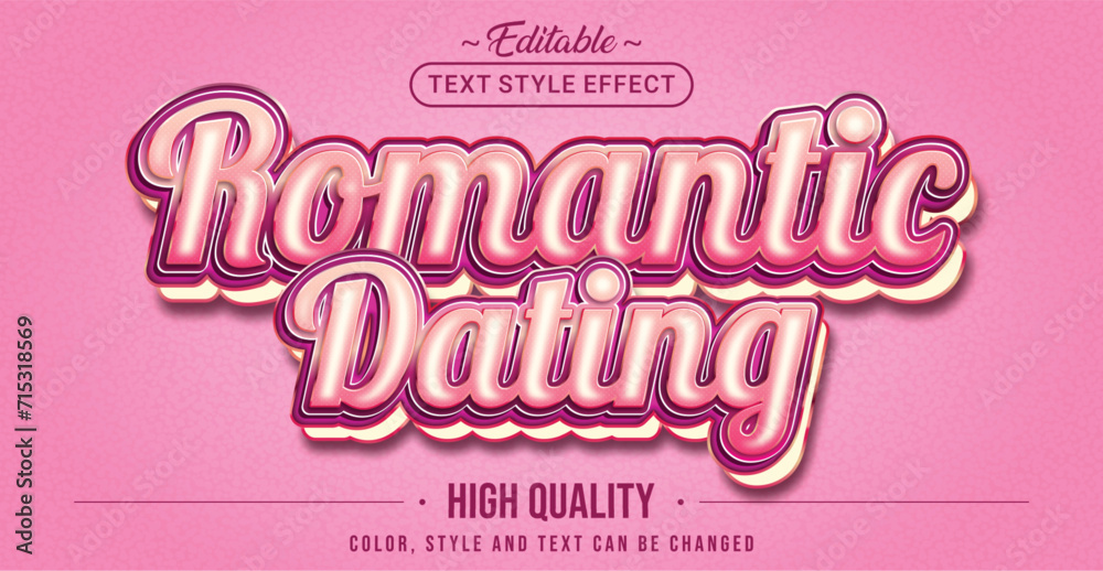 Poster editable text style effect - romantic dating text style theme.