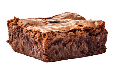 Brownie Chocolate Cake Piece, a Rich Indulgence for Chocolate Lovers on a White or Clear Surface PNG Transparent Background.