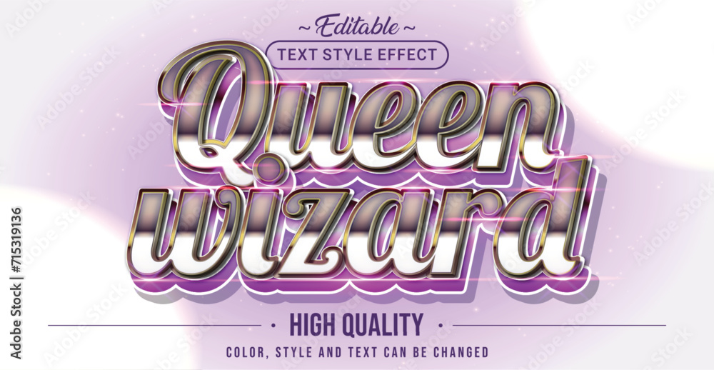 Poster Editable text style effect - Queen Wizard text style theme.