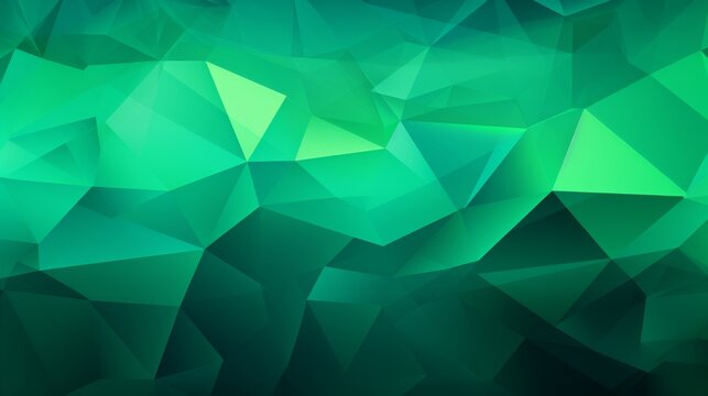 Vibrant green polygonal elegance: abstract light background