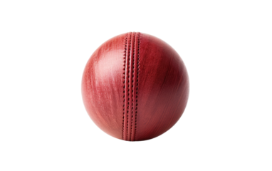 Harnessing Swing and Bounce, the Cricket Ball Impactful Journey on a White or Clear Surface PNG Transparent Background.