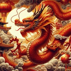 Chinese New Year Splendor: Grand Celebration of the Dragon Zodiac