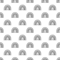 Seamless pattern with rainbow doodle for decorative print, wrapping paper, greeting cards, wallpaper and fabric