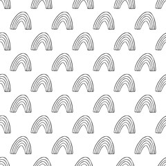 Seamless pattern with rainbow doodle for decorative print, wrapping paper, greeting cards, wallpaper and fabric