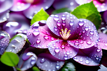 violet flower closeup Generative AI