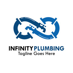 Infinity plumbing design logo template illustration