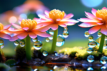 flowers in water Generative AI