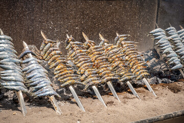 Grilled sardines. Andalusia, Spain