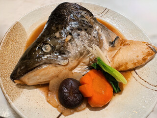  Salmon head kabuto ni boiled in soy sauce