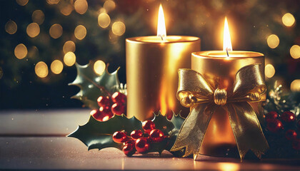 christmas candles and decorations