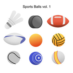 Fototapeta premium Sports Balls Illustration Set