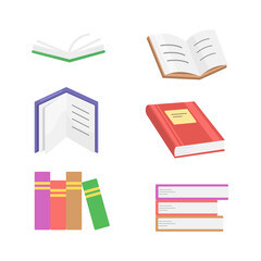 Books set for academic illustration with different style