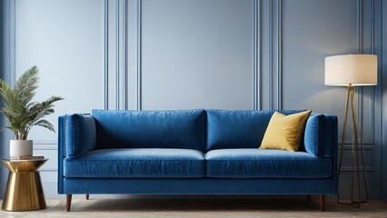 Fototapeta premium blue sofa in a room