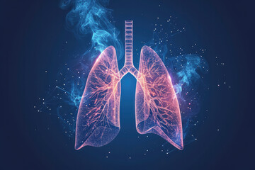 Unhealthy lungs can result from various factors, often associated with exposure to harmful substances - obrazy, fototapety, plakaty