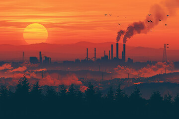 Sources of air pollution include industrial facilities, transportation (cars, trucks, airplanes), power plants, agriculture