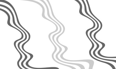 Abstract black wavy lines and swirled brush strokes vector seamless pattern on white background. abstract wavy line pattern. Wave, liquid shape background. Optical art design. Vector illustration.