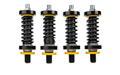 Durability and Passenger Comfort with a Complete Shock Absorber Set on a White or Clear Surface PNG Transparent Background.