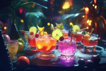 Fruit drink on dark background - obrazy, fototapety, plakaty