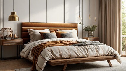 bedroom with bed and pillows