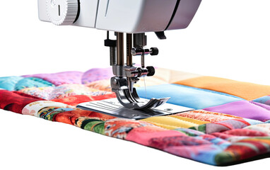 Artistry with the Precision of a Sewing Machine Quilting Foot on a White or Clear Surface PNG Transparent Background.
