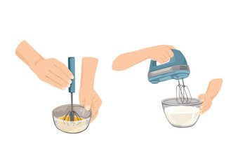 hand stirring dough