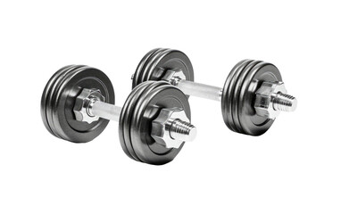 Muscles with Precision using the Versatile Adjustable Dumbbell on a White or Clear Surface PNG Transparent Background.