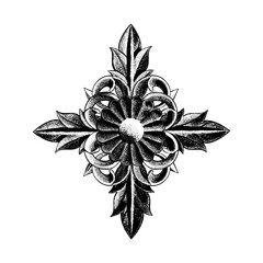 vintage ornament hand drawing vector isolated on background.