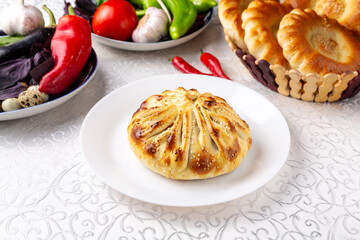 Pie with filling. Bakery. Eastern cuisine. Uzbek cuisine.