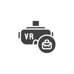VR headset and briefcase vector icon