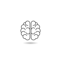 Brain logo icon with shadow