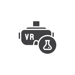 VR headset and test tube vector icon