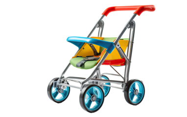 Playful Companion for Your Baby First Adventures in Walker on a White or Clear Surface PNG Transparent Background.