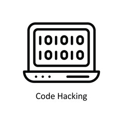 Code Hacking vector  outline icon style illustration. EPS 10 File