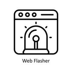 Web Flasher vector  outline icon style illustration. EPS 10 File