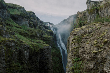 Fototapeta na wymiar Majestic Iceland waterfall in natural south Iceland
