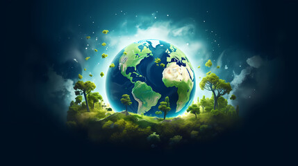 Fototapeta premium World environment day concept ecology protection environment, environmental protection background