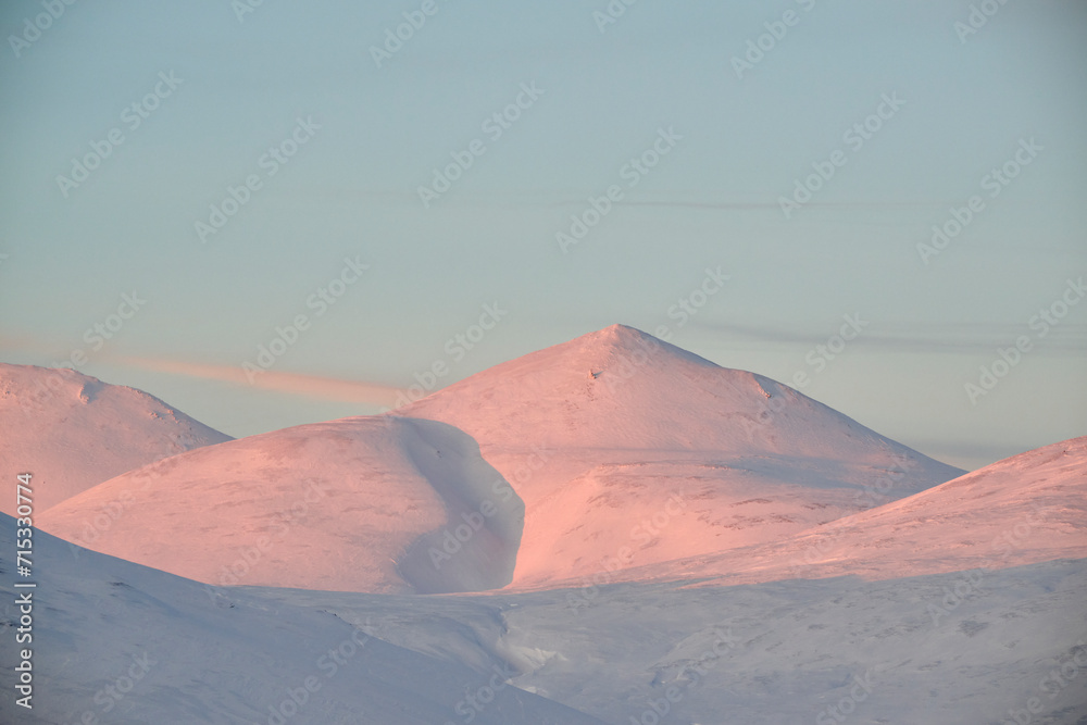 Sticker Mountain range covered in snow