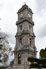 Fototapeta na wymiar Clock tower outside the Dolmabahçe Palace, in Istanbul, Turkey
