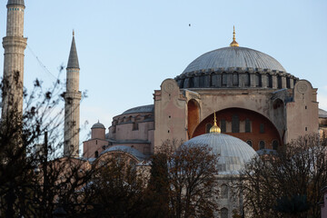 Hagia Sophia Mosque under blue sky