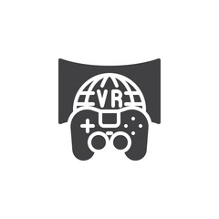 Virtual gaming world vector icon