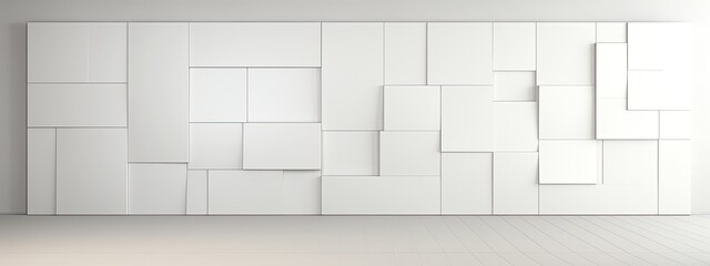 3d abstract white tile background in minimalist style