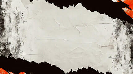 Old ripped torn grunge red black white paper backgrounds creased crumpled poster backdrop surface placard, empty space 
