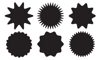 Set of vector starburst, sunburst badges. Different style. Simple flat style Vintage labels. Design elements. Colored stickers. A collection of different types and colors icon. 11:11