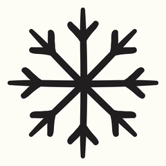 Snowflakes simple black line icons snow winter vector set