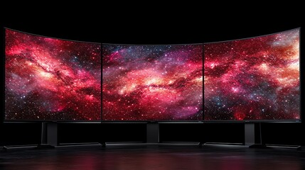 Stellar Infinity: Ultra-Wide Display of a Galaxy - obrazy, fototapety, plakaty